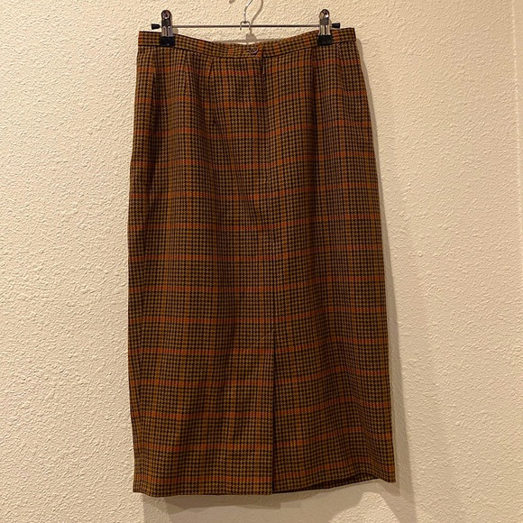 90s Wool houndstooth pencil skirt‎ - Picture 2 of 7